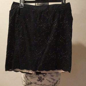 Loft Black Eyelet skirt